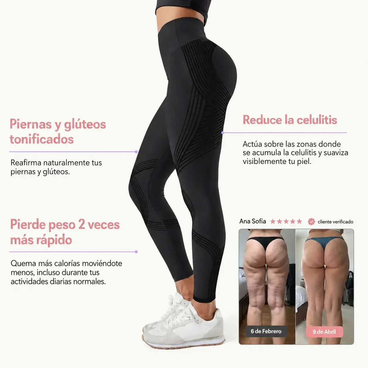 Tone Active 3D™ Leggins-Piernas lisas
